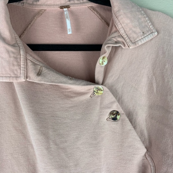 Free People Dusty Pink Collared Long Sleeve sz. XS - Picture 4 of 8